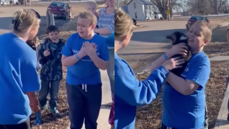 11-Yr-Old Boy With Brain Tumor Has The Most Wholesome Reaction When He’s Surprised With A New Puppy